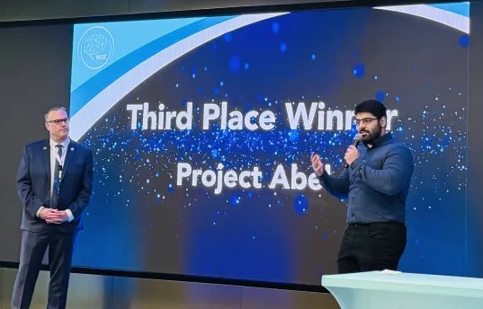 Omid Latifi's Project Abel Acceptance Speech Omid Latifi gives his acceptance speech after winning third place for his Project Abel