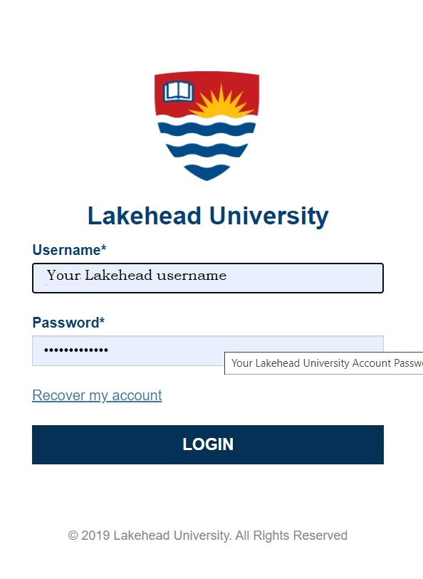 Lakehead University Sign in Page