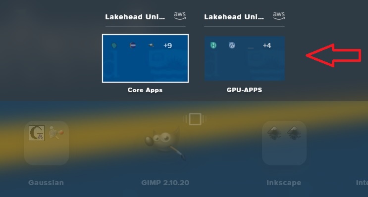 screenshot of the launchpad selection screen