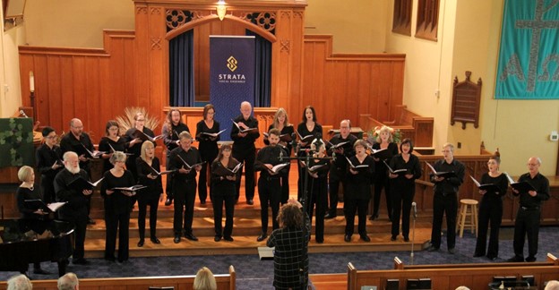 Strata Vocal Ensemble The Strata Vocal Ensemble performs in a church