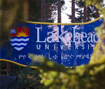 The lakehead university thunder bay signage