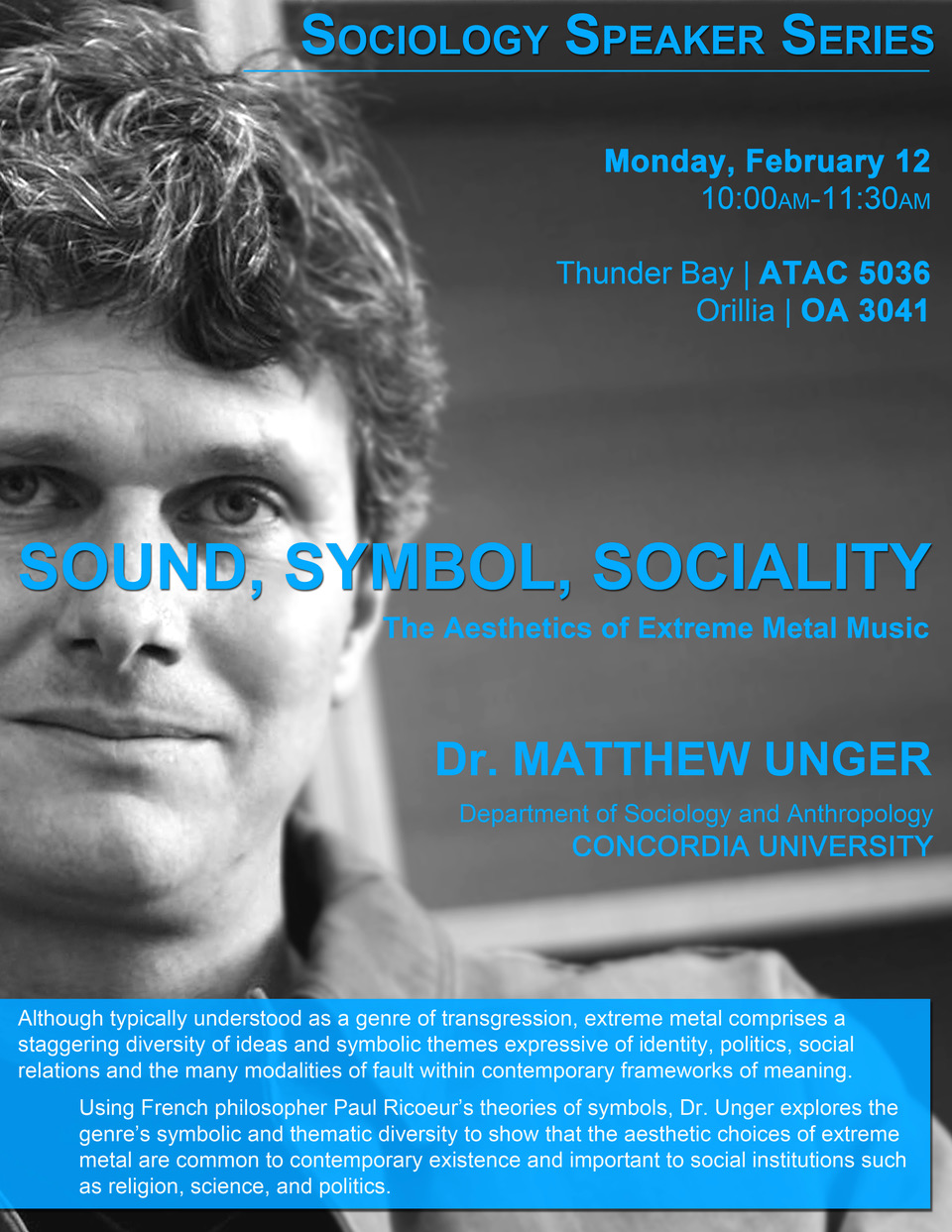 Sociology Speaker Series Lakehead University