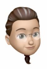 A memoji of Rhonda Dubec with the same basic features