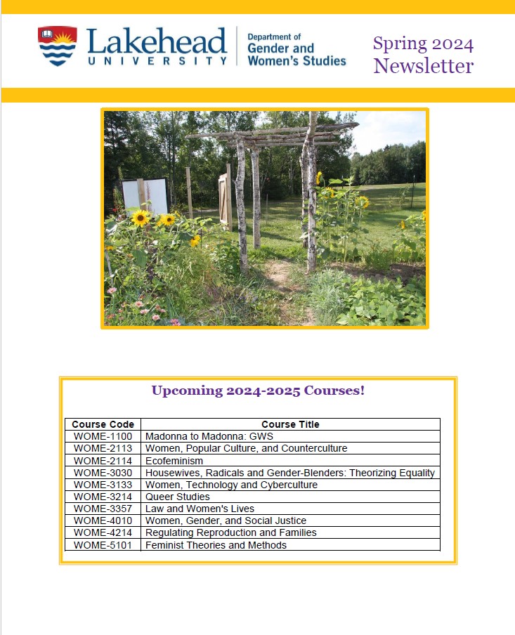 Preview of first page of GWS spring newsletter