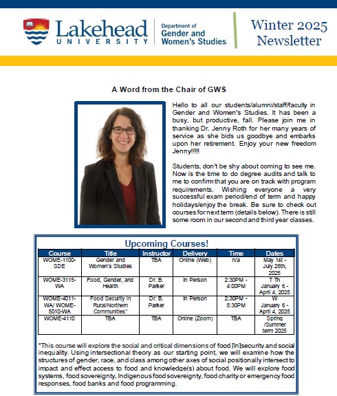 Preview of page 1 of GWS 2025 winter newsletter