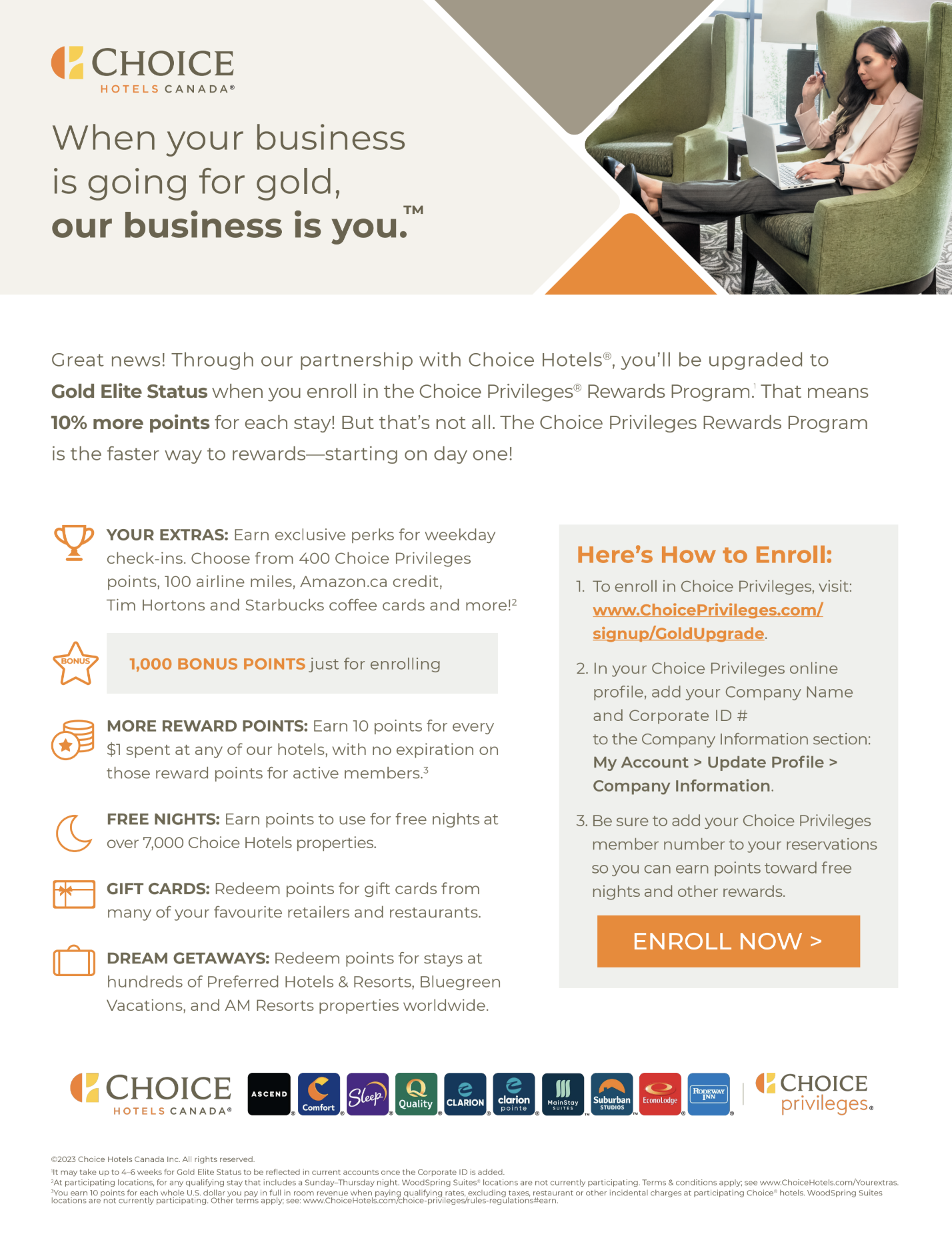 Choice Hotels benefit flyer Choice Hotels benefit flyer