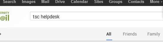 step 2 Window of user typing tsc helpdesk to find the group