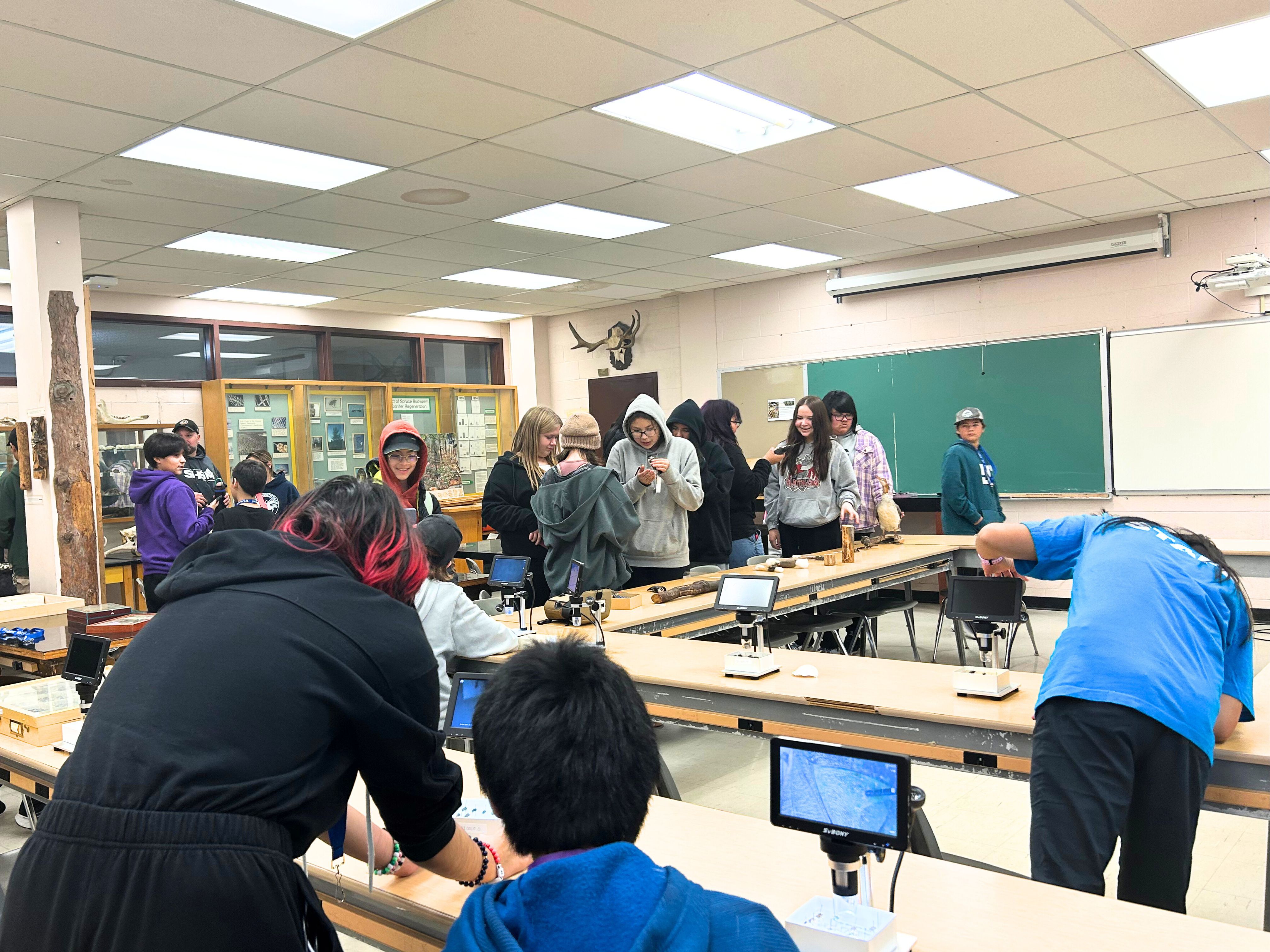 students had the opportunity to handle preserved specimens and ask questions about collection and conservation techniques