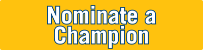 Nomination button Yellow square with text reading nominate a champion